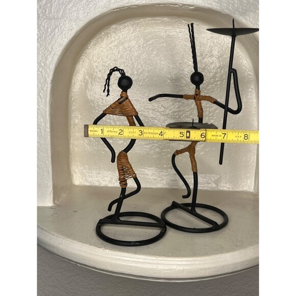Vintage 1960's Pair of Laurids Lonborg Figure Dancing Candle Holders 9in & 12in - Picture 12 of 13
